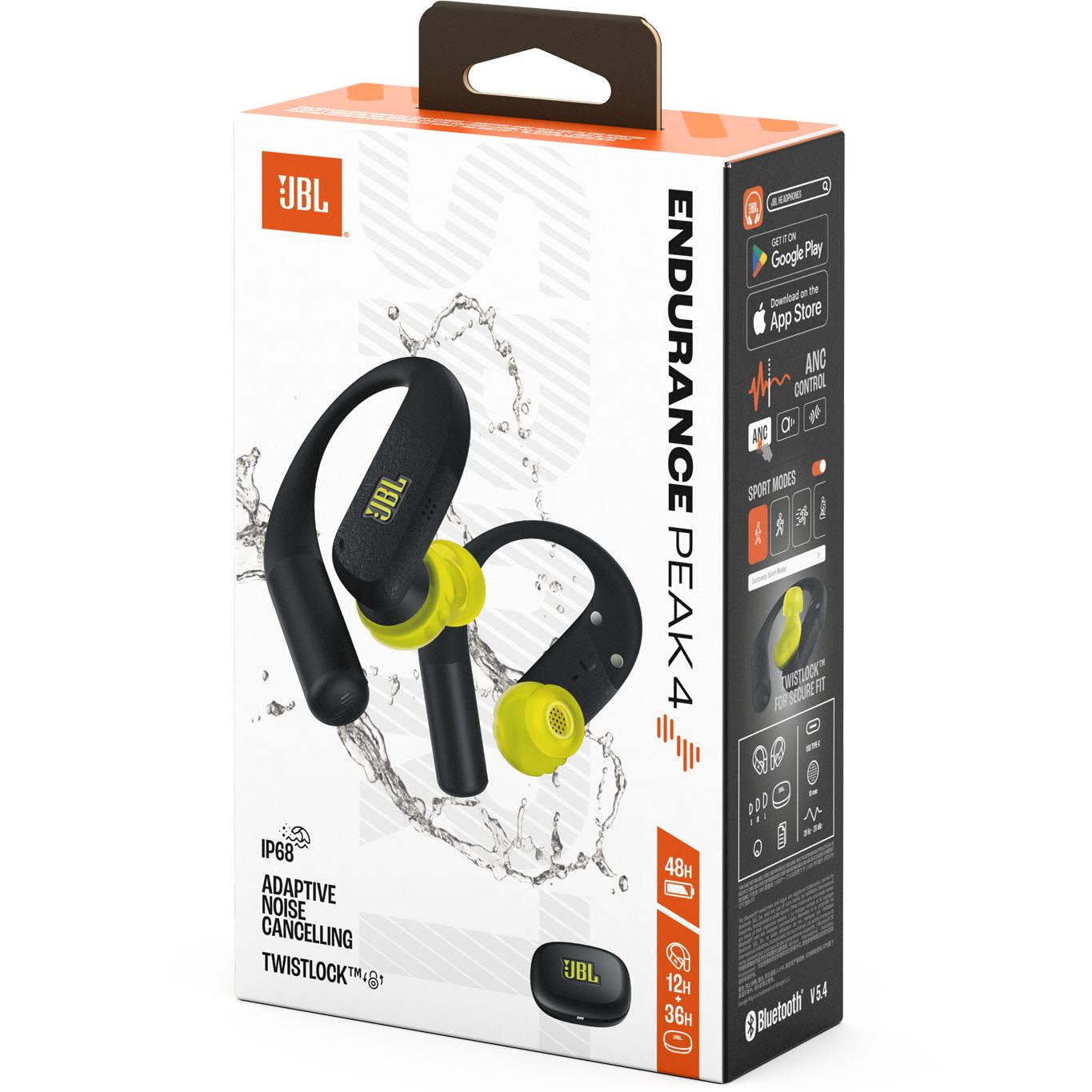 JBL Endurance Peak 4 TWS Sports In-Ear Headphones (Black/Lime)