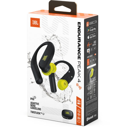 JBL Endurance Peak 4 TWS Sports In-Ear Headphones (Black/Lime)