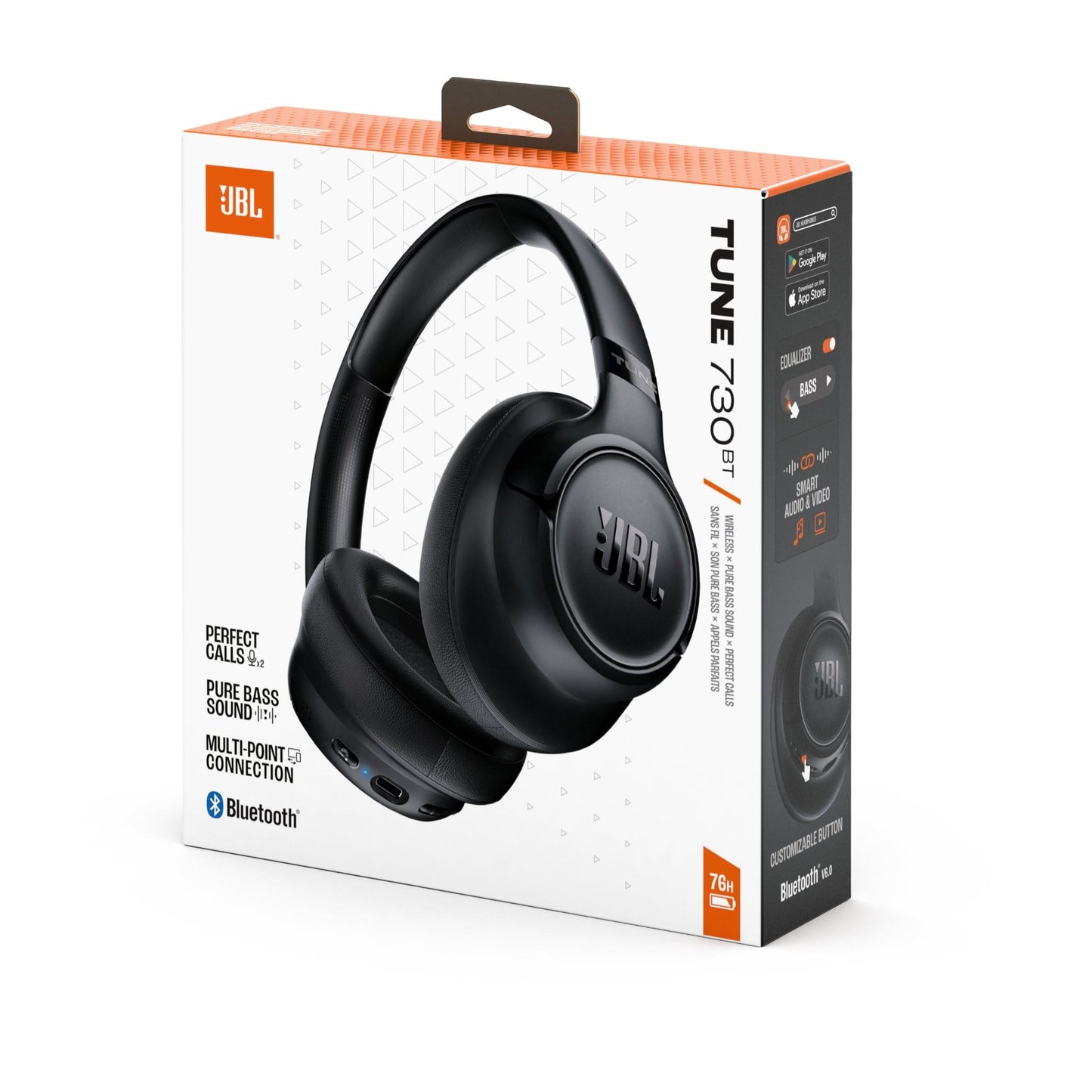 JBL Tune 730BT Wireless Over-Ear Headphones (Black)