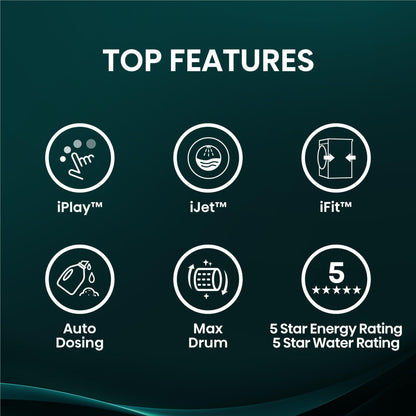 Hisense HWF8i1015BX Series 8I 10kg TFT Front Load Washer (Charcoal Black)