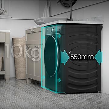 Hisense HWF8i1015BX Series 8I 10kg TFT Front Load Washer (Charcoal Black)