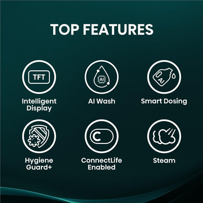 Hisense HWF9S1214BX Series 9S 12kg TFT Front Load Washer (Charcoal Black)