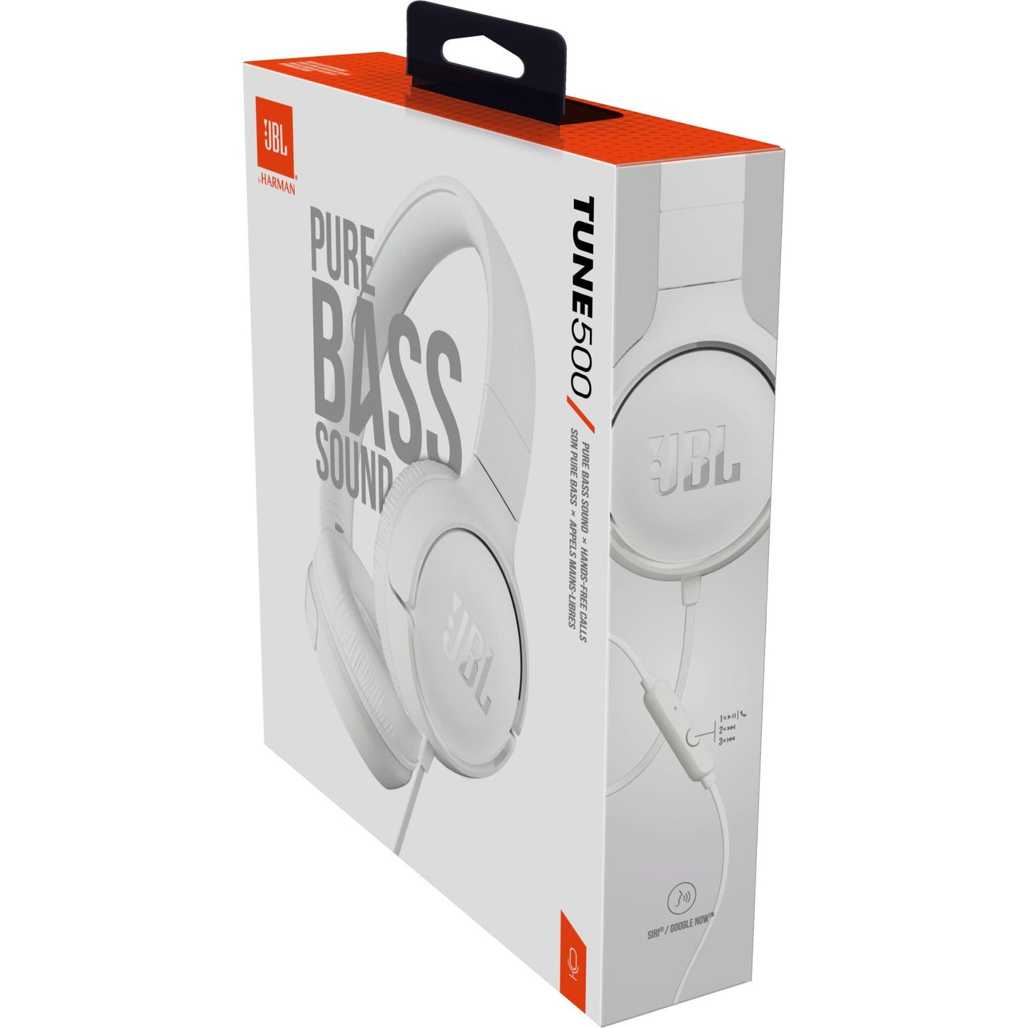JBL Tune 500 Wired On-ear Headphones (White)
