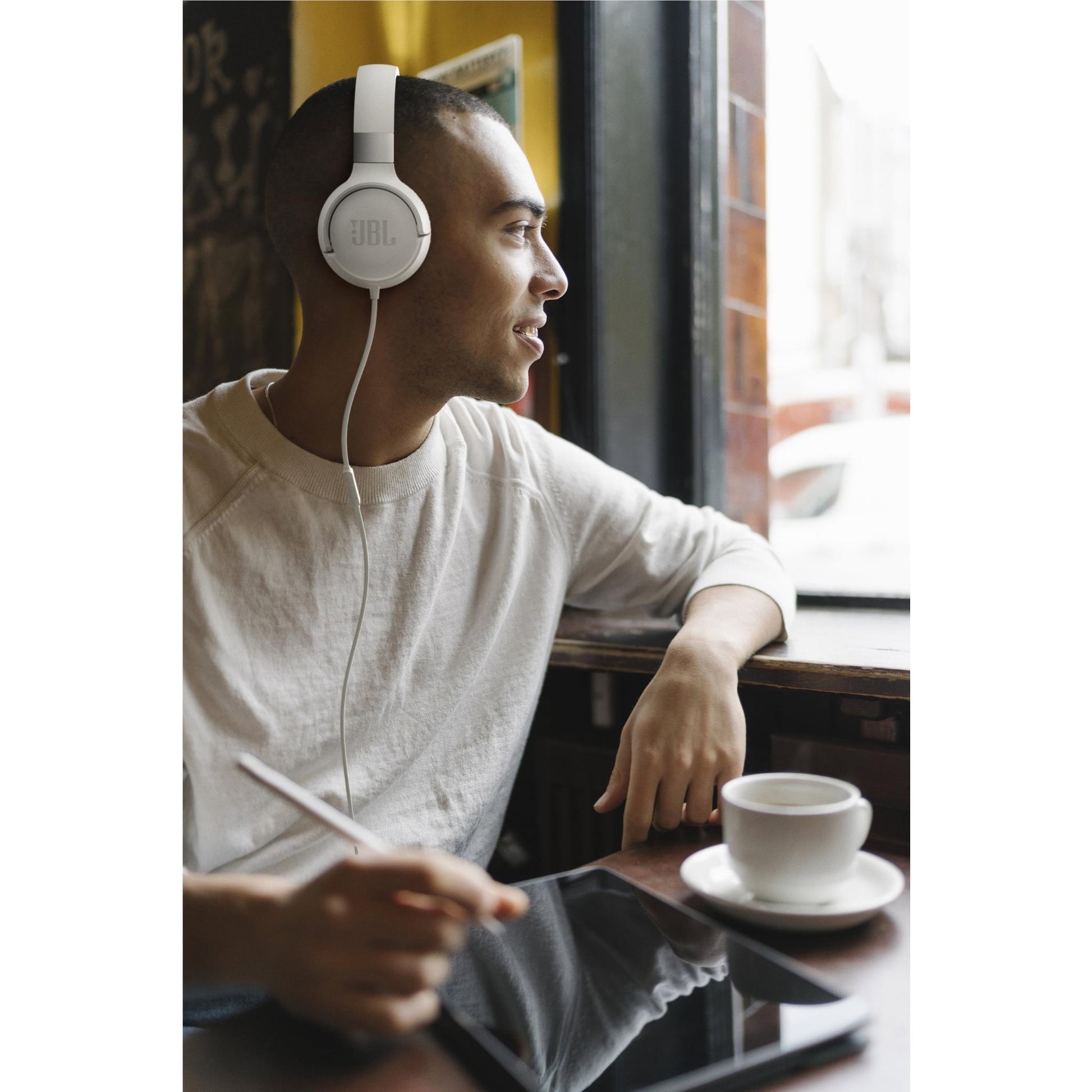 JBL Tune 520C Wired USB-C On-Ear Headphones (White)
