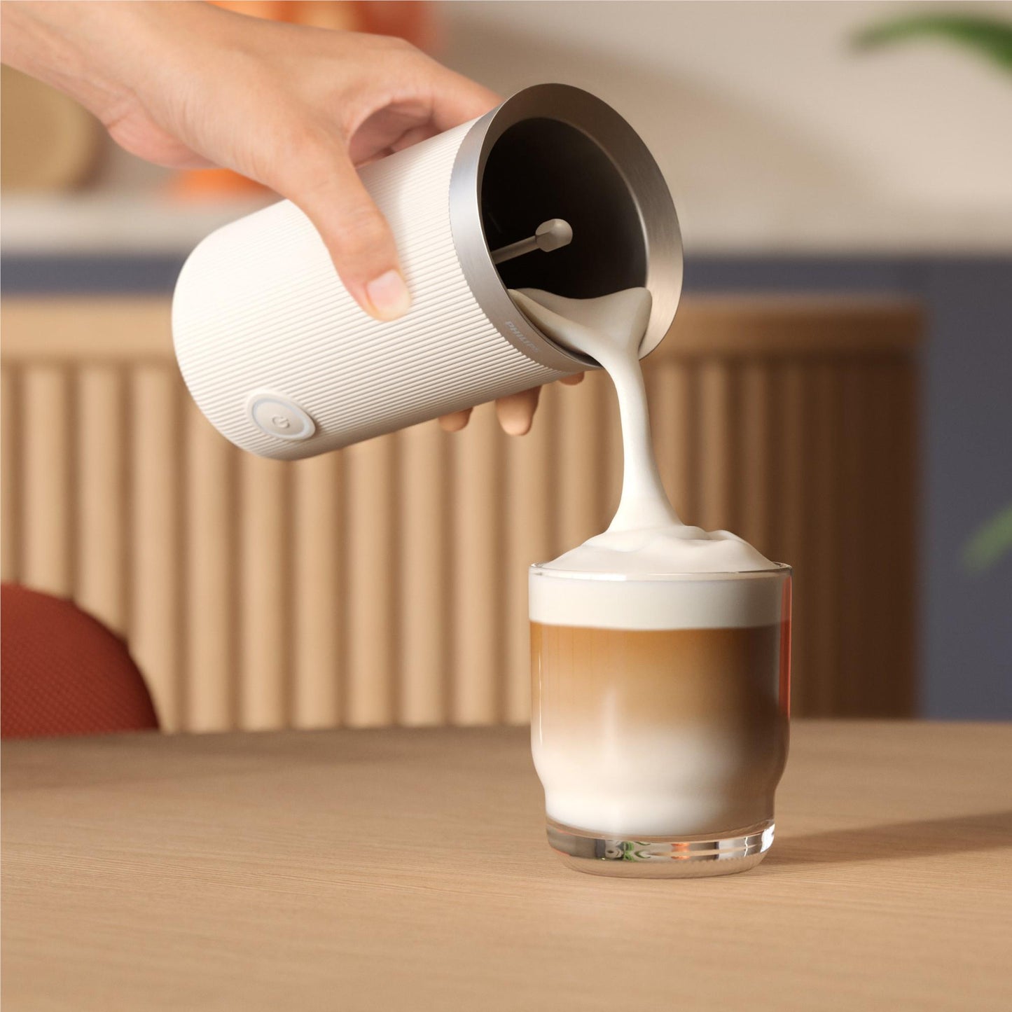 Philips Baristina Hot & Cold Milk Frother (Cloud White)