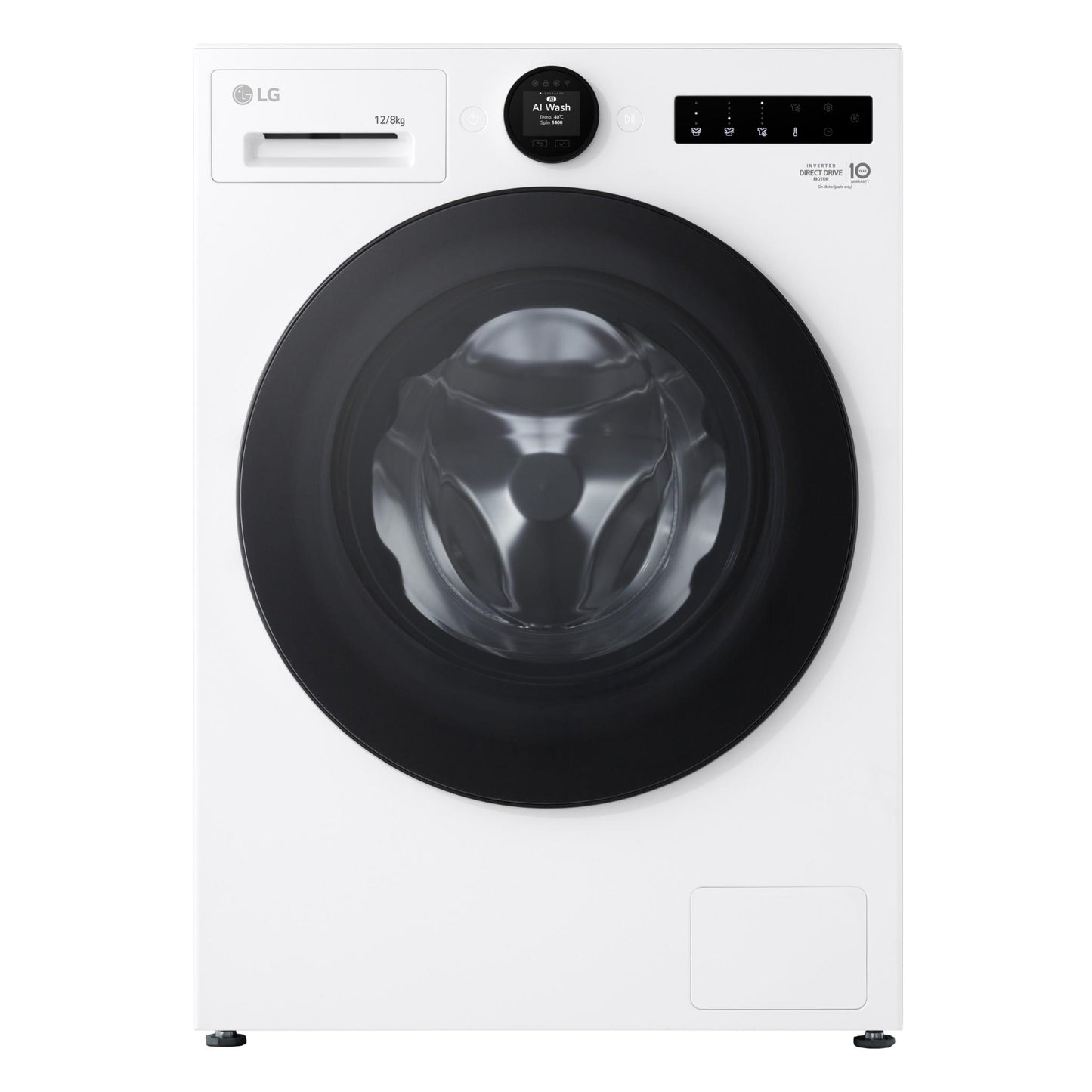 LG WXC10-1412W 12kg/8kg 10 Series AI Front Load Washer Dryer Combo (White)