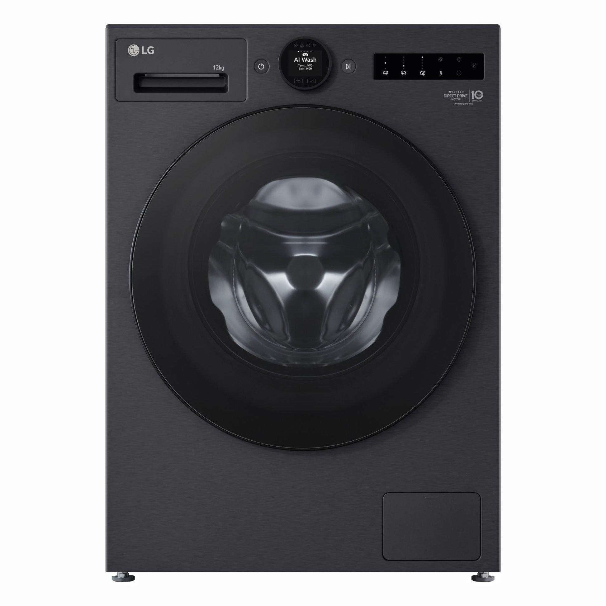 LG WX10-1412MB Series 10 12kg AI Front Load Washer (Matte Black)