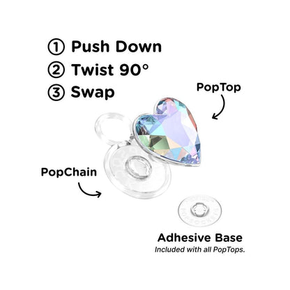 PopSockets PopTop Phone Grip/Holder (Iridescent Crystal Heart)