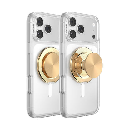 PopSockets PopGrip MagSafe Phone Grip/Stand with Swappable Top Kickout (Alum Radial Gold)