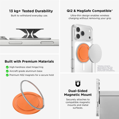 PopSockets Low-Pro PopGrip MagSafe Phone Grip/Stand (Orange)