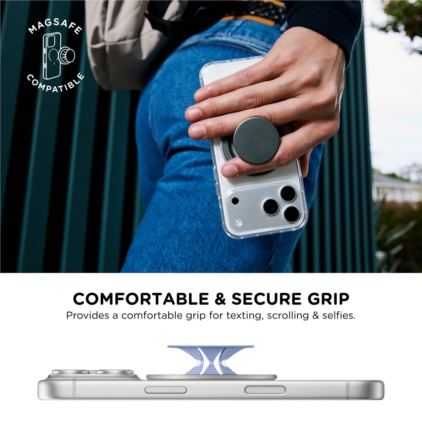 PopSockets Low-Pro PopGrip MagSafe Phone Grip/Stand (Lilac)