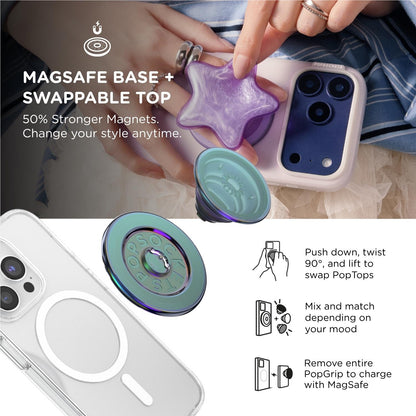 PopSockets PopGrip MagSafe Phone Grip/Stand with Swappable Top (Nightshade)