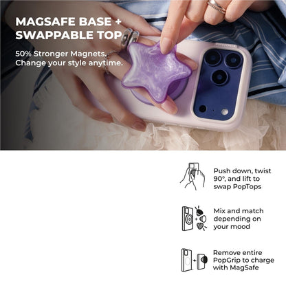 PopSockets PopGrip MagSafe Phone Grip/Stand with Swappable Top (Nightshade)