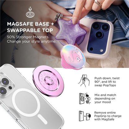 Pokemon X PopSockets PopGrip MagSafe Phone Grip/Stand with Swappable Top (Backspin Mew)
