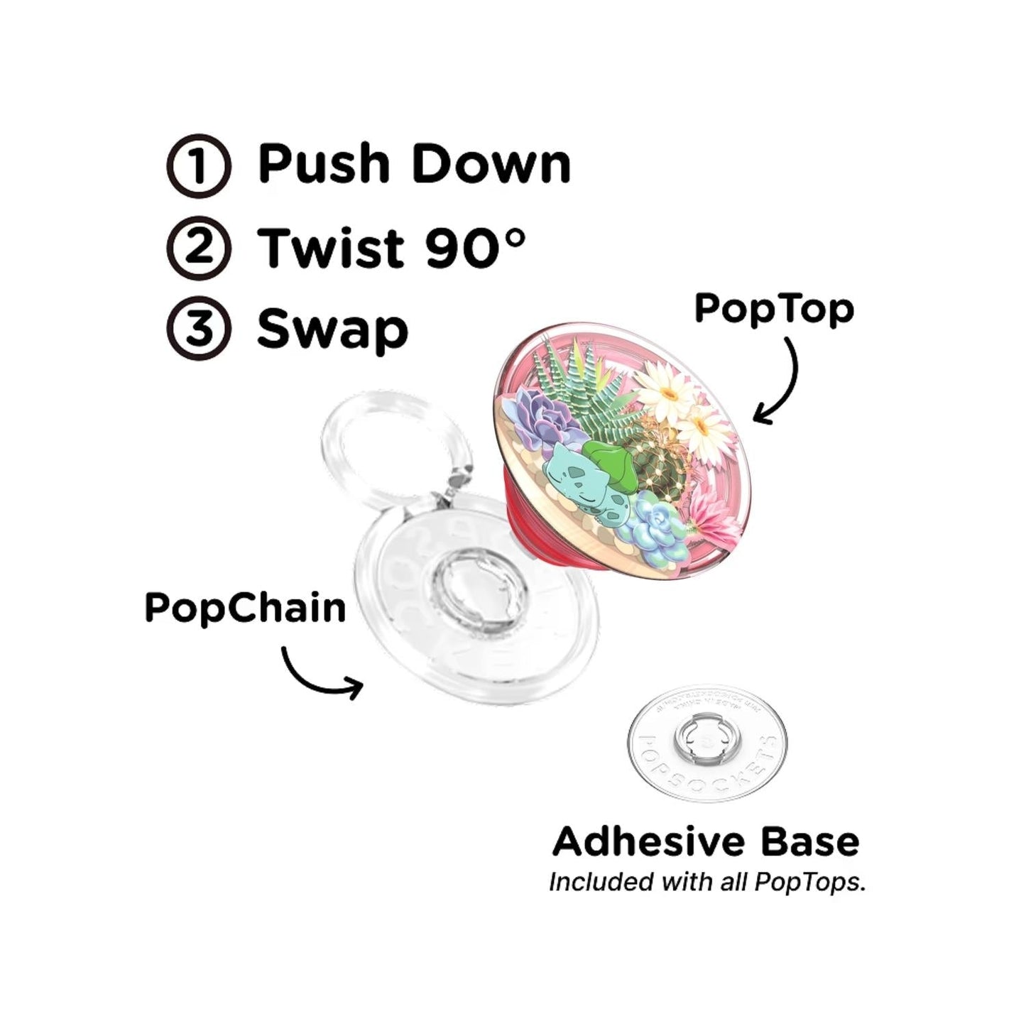 Pokemon X Popsockets PopTop Phone Grip/Holder (Bulbasaur Terrarium)
