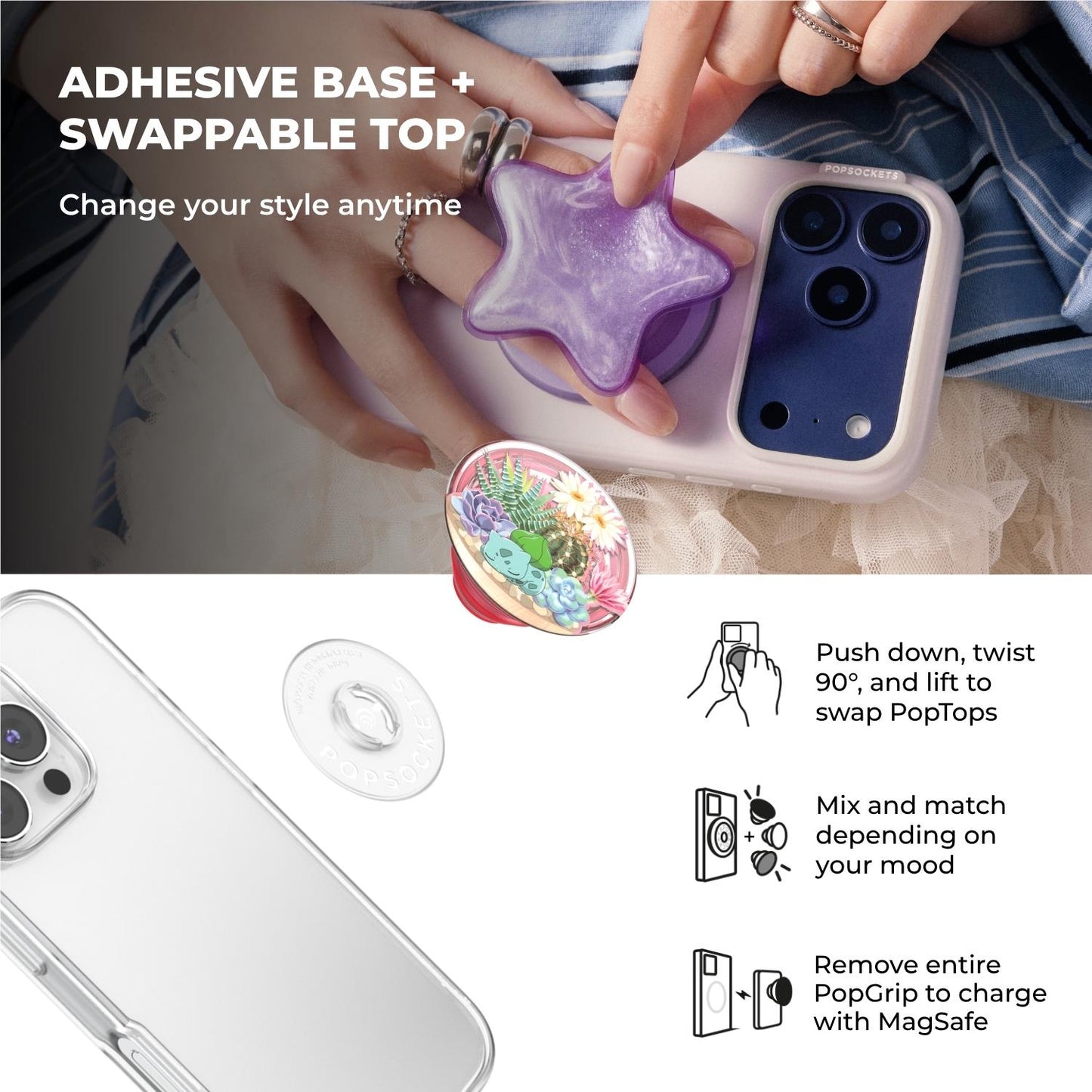 Pokemon X Popsockets PopTop Phone Grip/Holder (Bulbasaur Terrarium)
