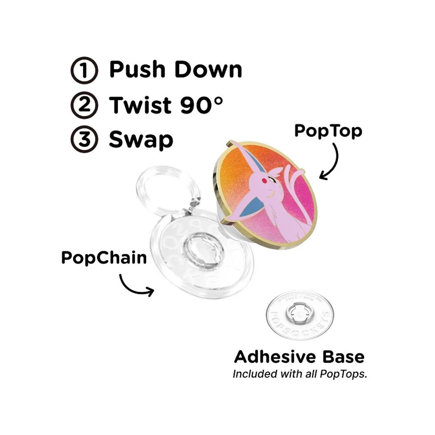 Pokemon X Popsockets PopTop Phone Grip/Holder (Espeon Morning Sun)