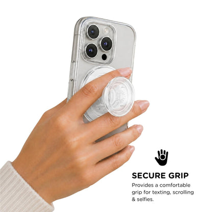 PopSockets PopGrip MagSafe Phone Grip/Stand with Swappable Top Kickout (Clear)