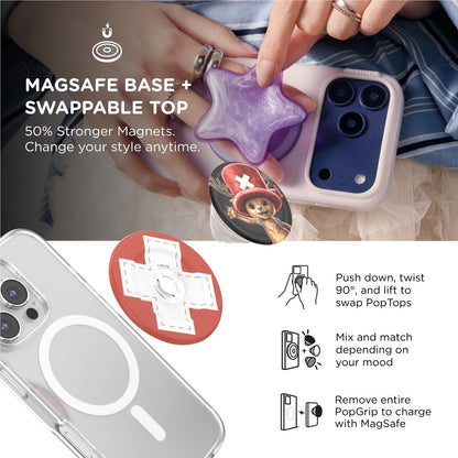 One Piece X PopSockets PopGrip MagSafe Phone Grip/Stand with Swappable Top (Chopper)