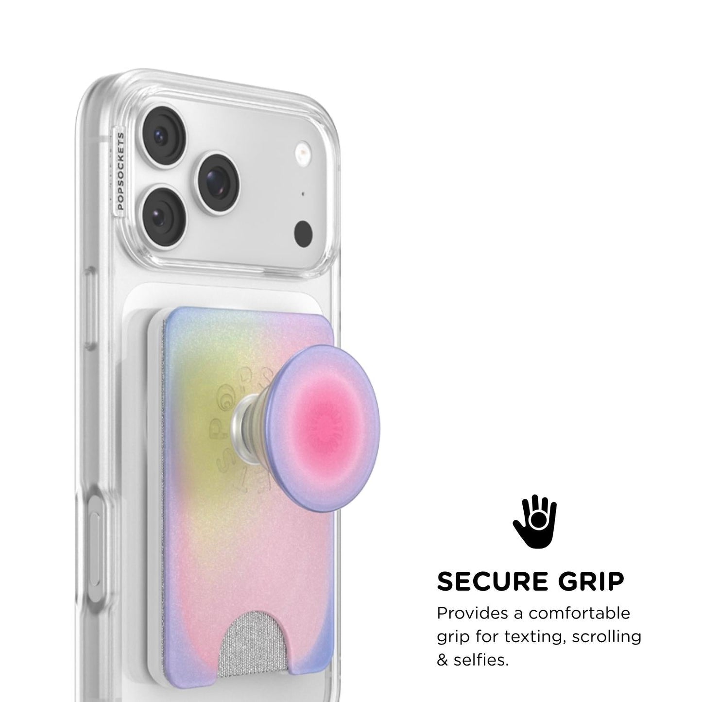 PopSockets PopWallet+ MagSafe Kick-Out Phone Wallet and Stand (Aura)