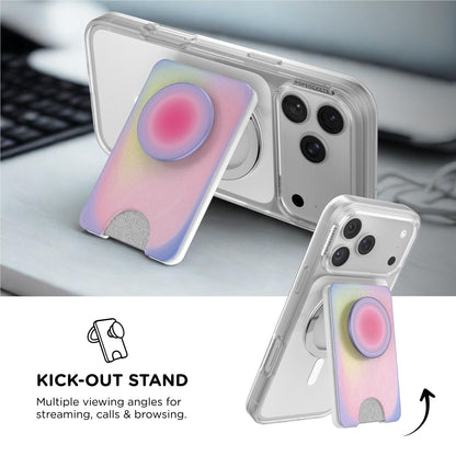 PopSockets PopWallet+ MagSafe Kick-Out Phone Wallet and Stand (Aura)