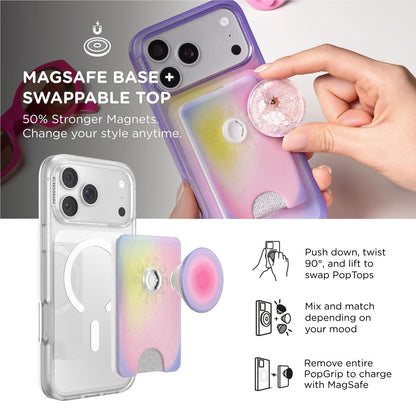 PopSockets PopWallet+ MagSafe Kick-Out Phone Wallet and Stand (Aura)