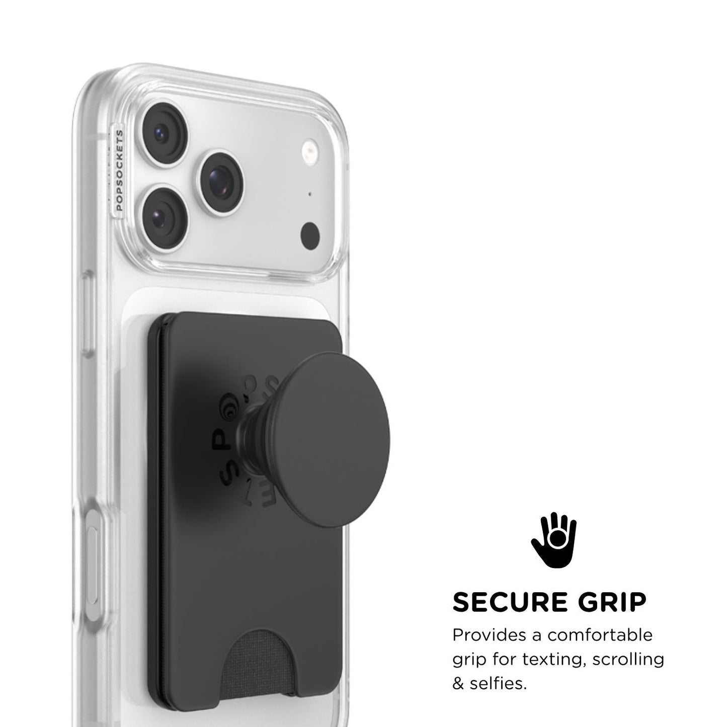 PopSockets PopWallet+ MagSafe Kick-Out Phone Wallet and Stand (Black)