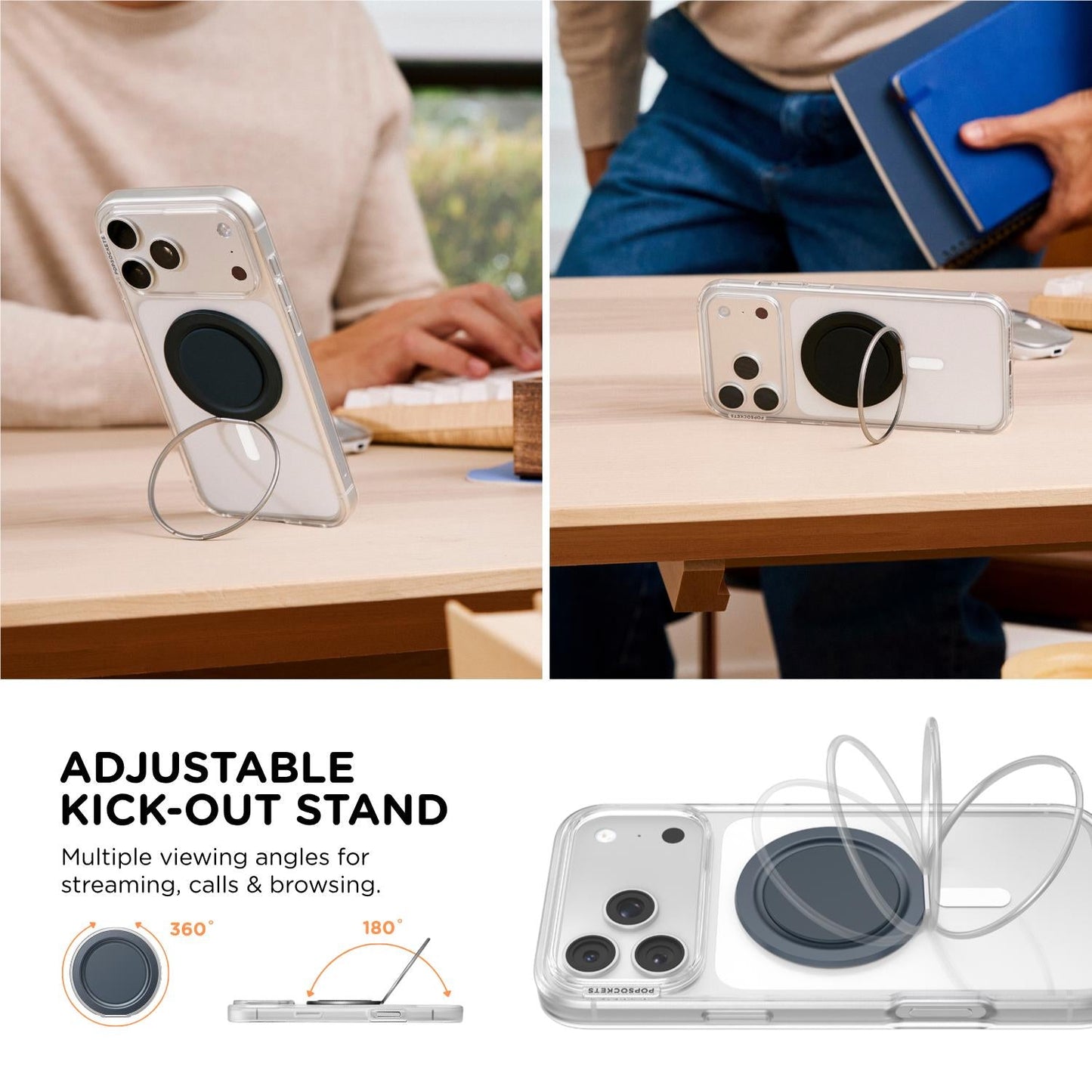 PopSockets Low-Pro PopGrip MagSafe Phone Grip/Stand (Navy)