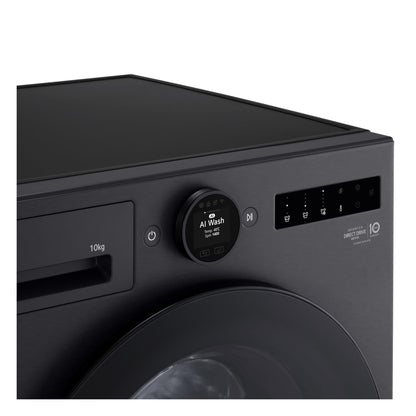 LG WX10-1410MB Series 10 AI 10kg Font Load Washing Machine (Matte Black)