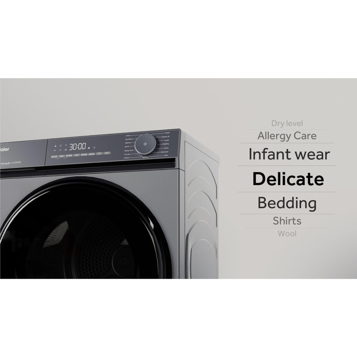 Haier HDHPS80KB1 300 Series 8kg Heat Pump Dryer (Dark)
