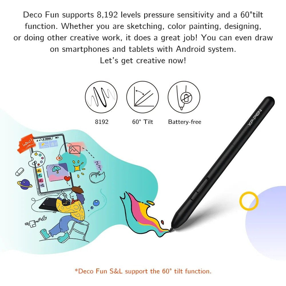 XPPen Deco Fun XS Graphics Tablet - Black