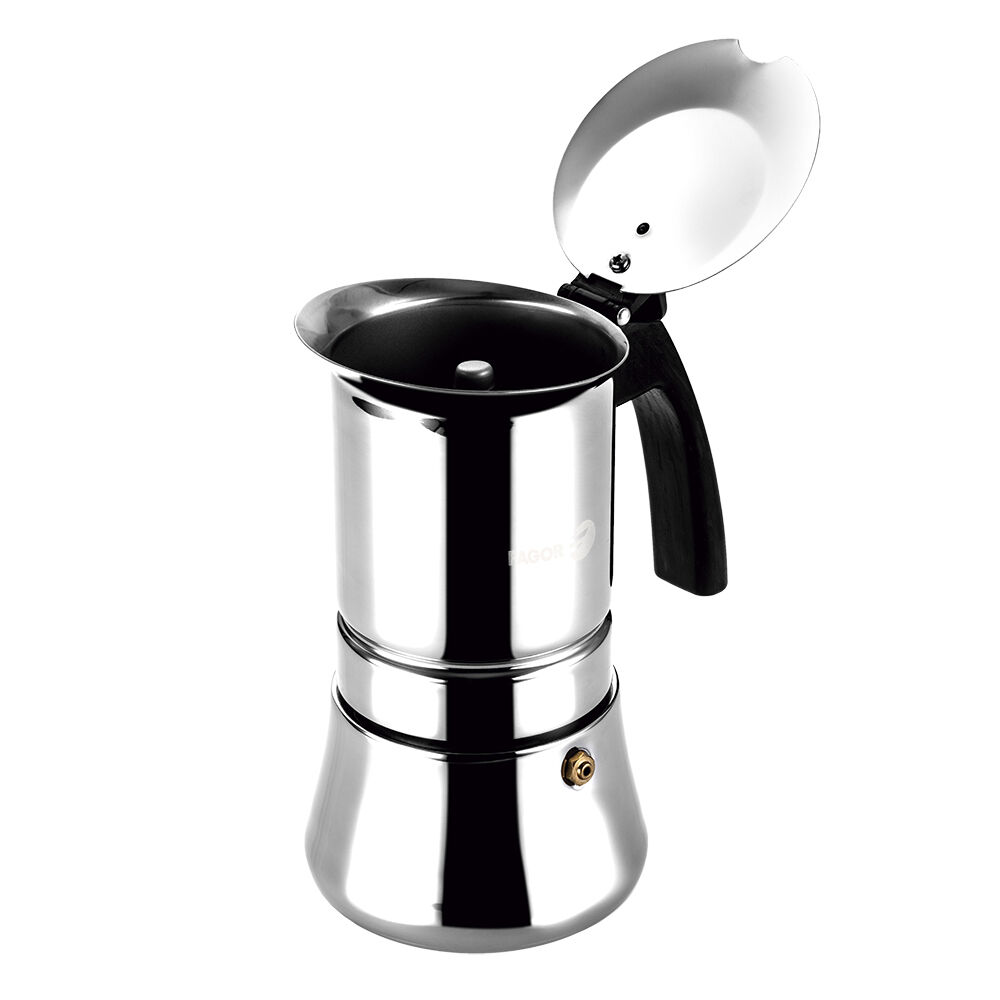 Fagor Etnica Stainless Steel 4 Cups Espresso Coffee Maker Moka Pot Silver