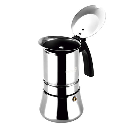 Fagor Etnica Stainless Steel 4 Cups Espresso Coffee Maker Moka Pot Silver