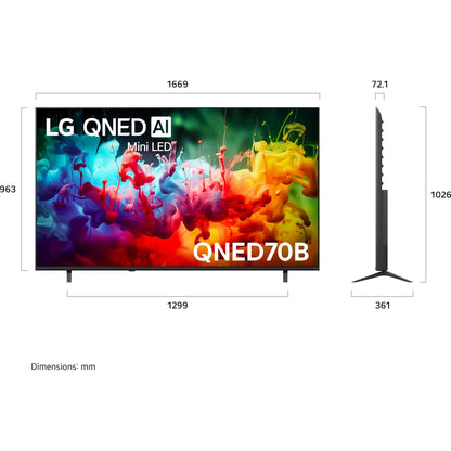 LG 75" QNED70B AI Mini-LED 4K Smart TV [2026]