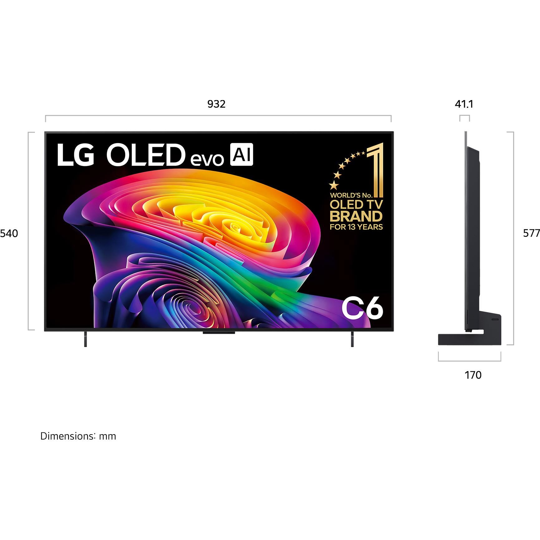 LG 42" OLED EVO AI C6 4K Smart TV [2026]
