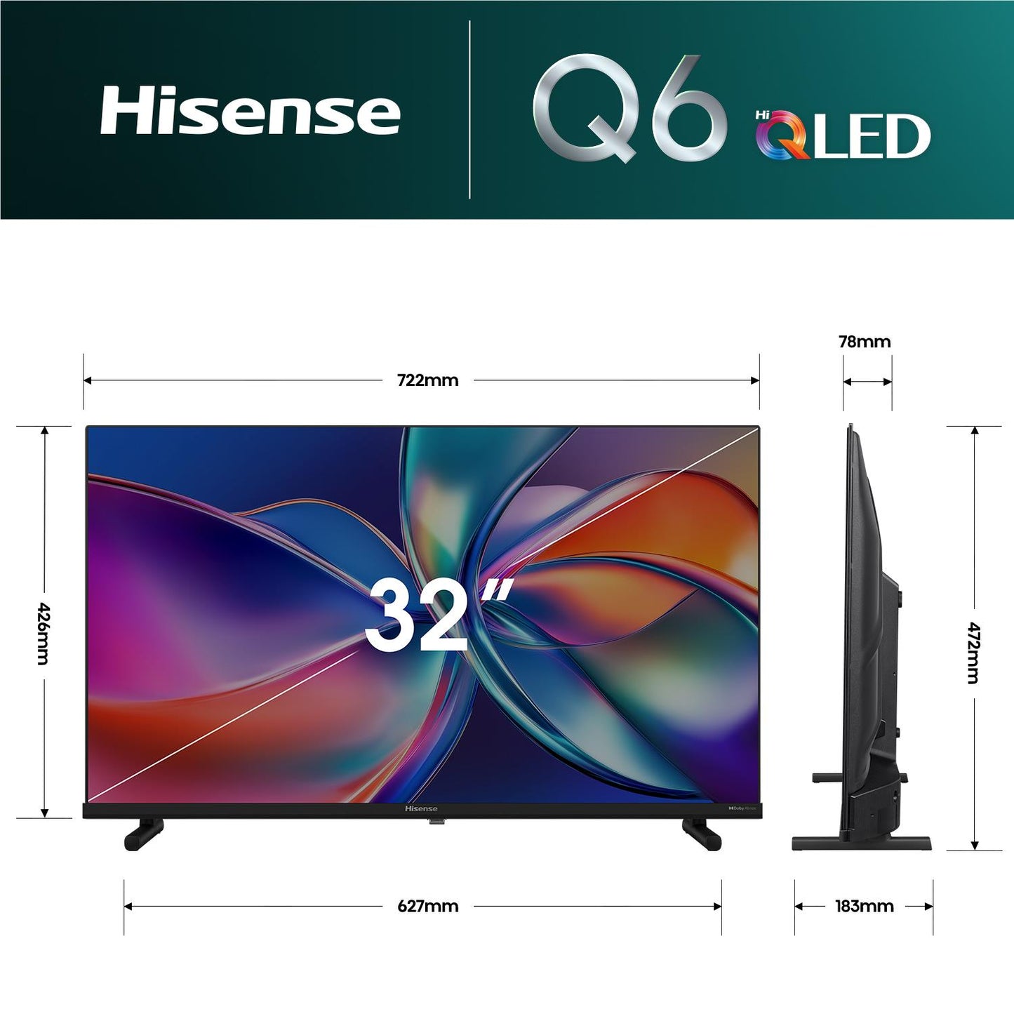 Hisense 32" Q6SAU Full HD Hi-QLED Smart TV [2026]