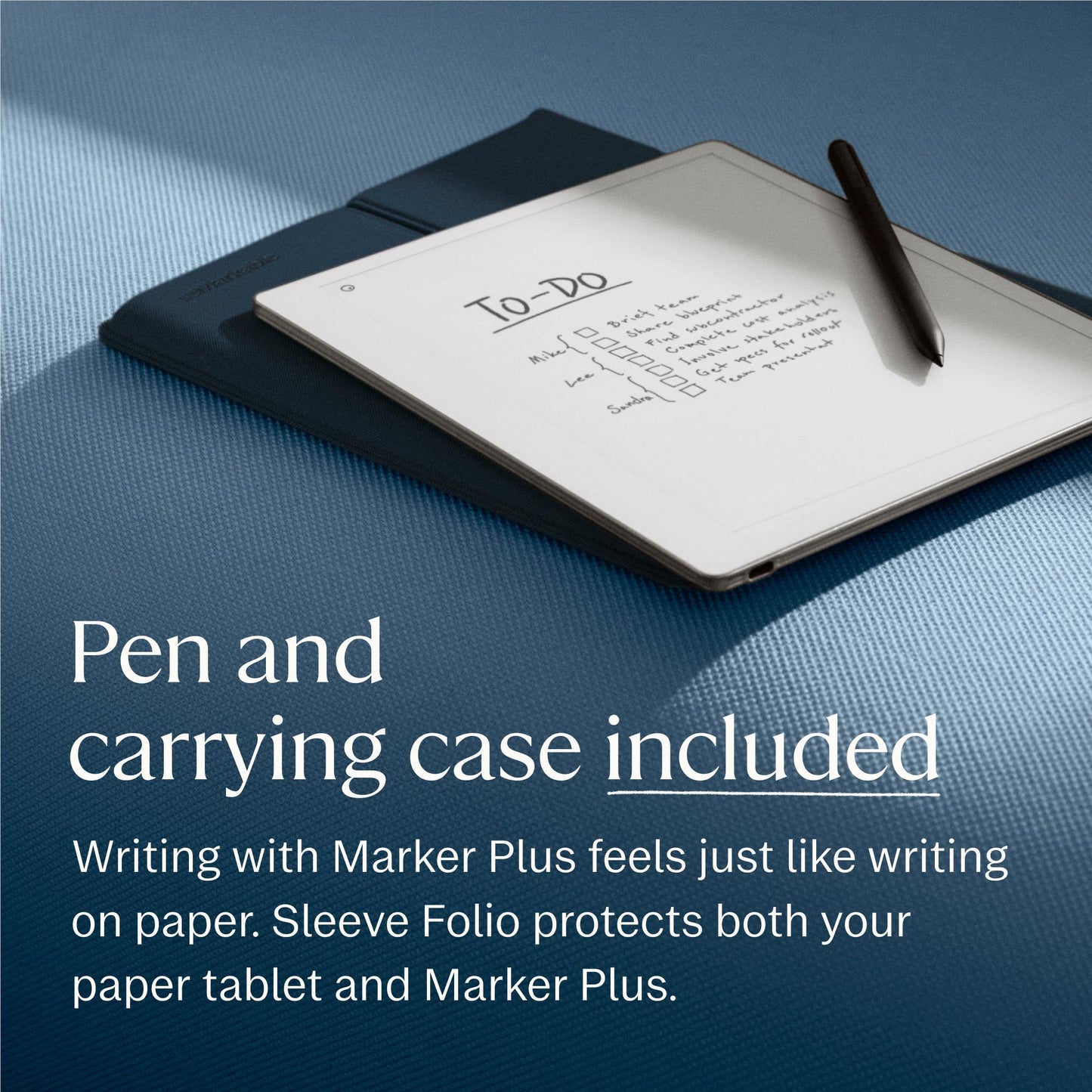 reMarkable Paper Pure with Marker Plus and Sleeve Folio Polymerweave (Ocean Blue)