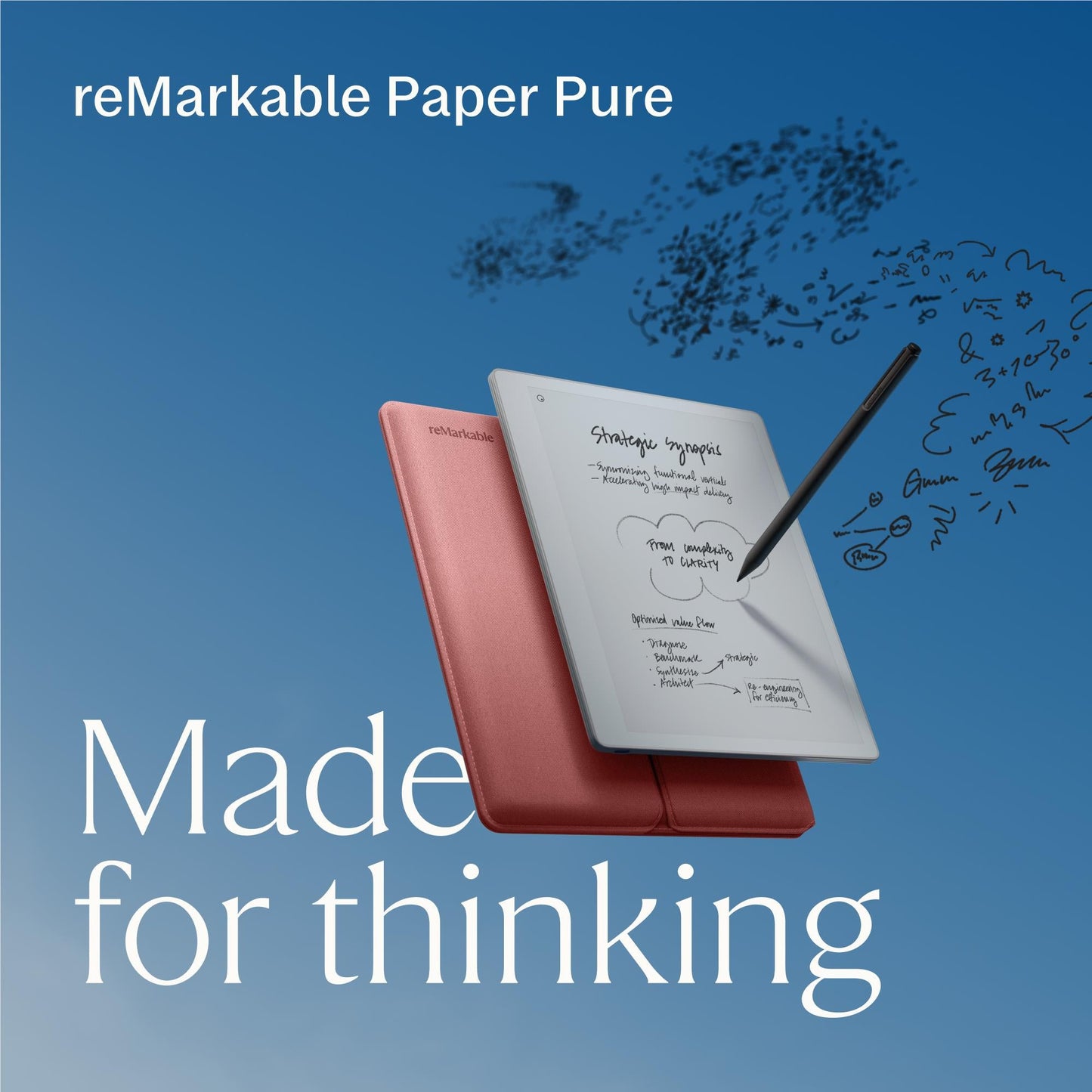 reMarkable Paper Pure with Marker Plus and Sleeve Folio Polymerweave (Desert Pink)