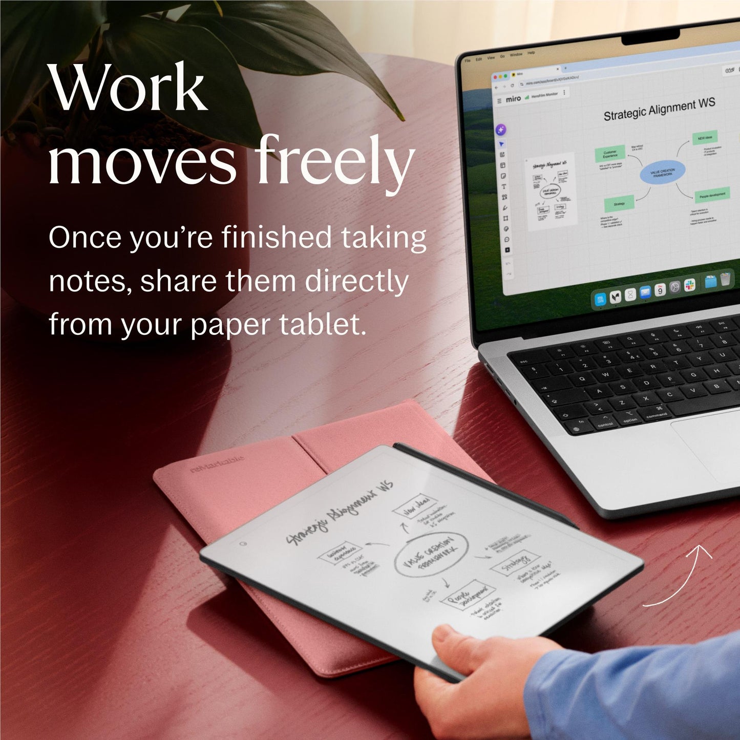 reMarkable Paper Pure with Marker Plus and Sleeve Folio Polymerweave (Desert Pink)