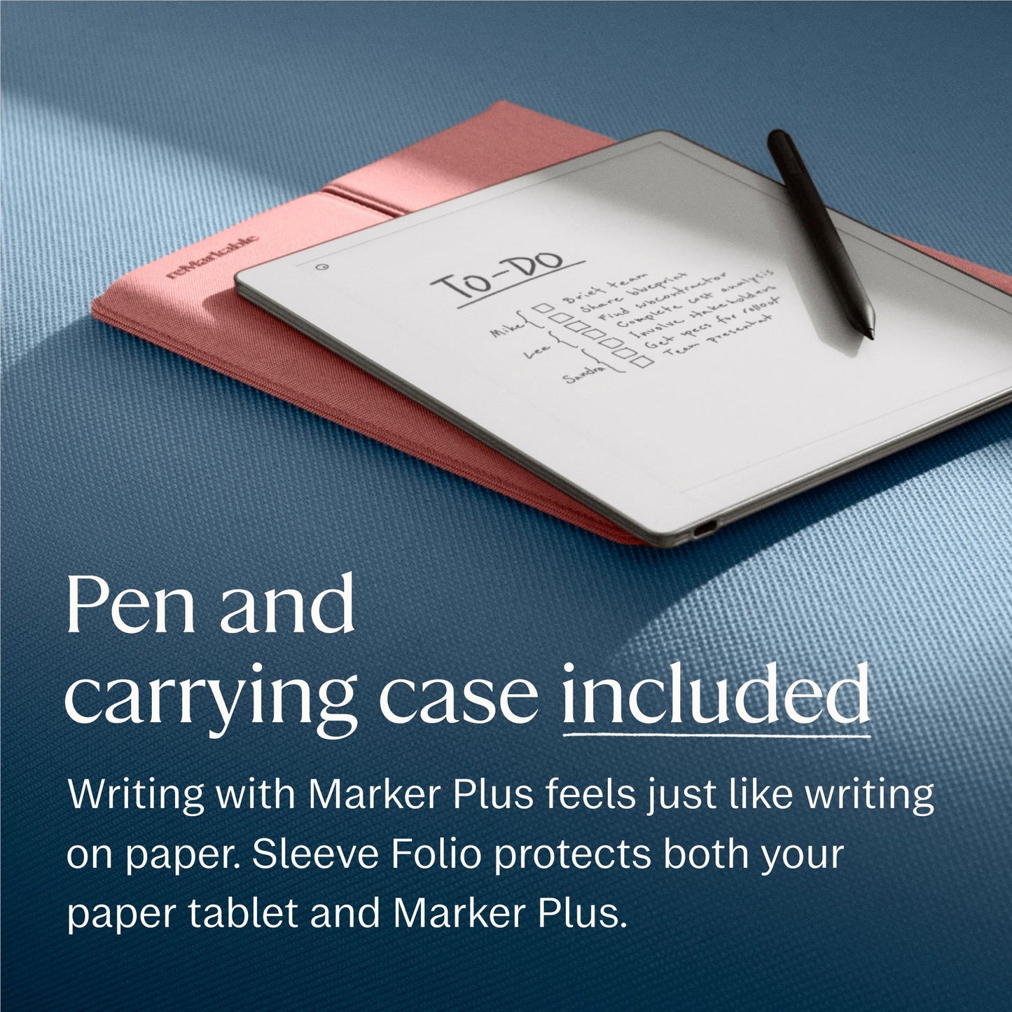 reMarkable Paper Pure with Marker Plus and Sleeve Folio Polymerweave (Desert Pink)