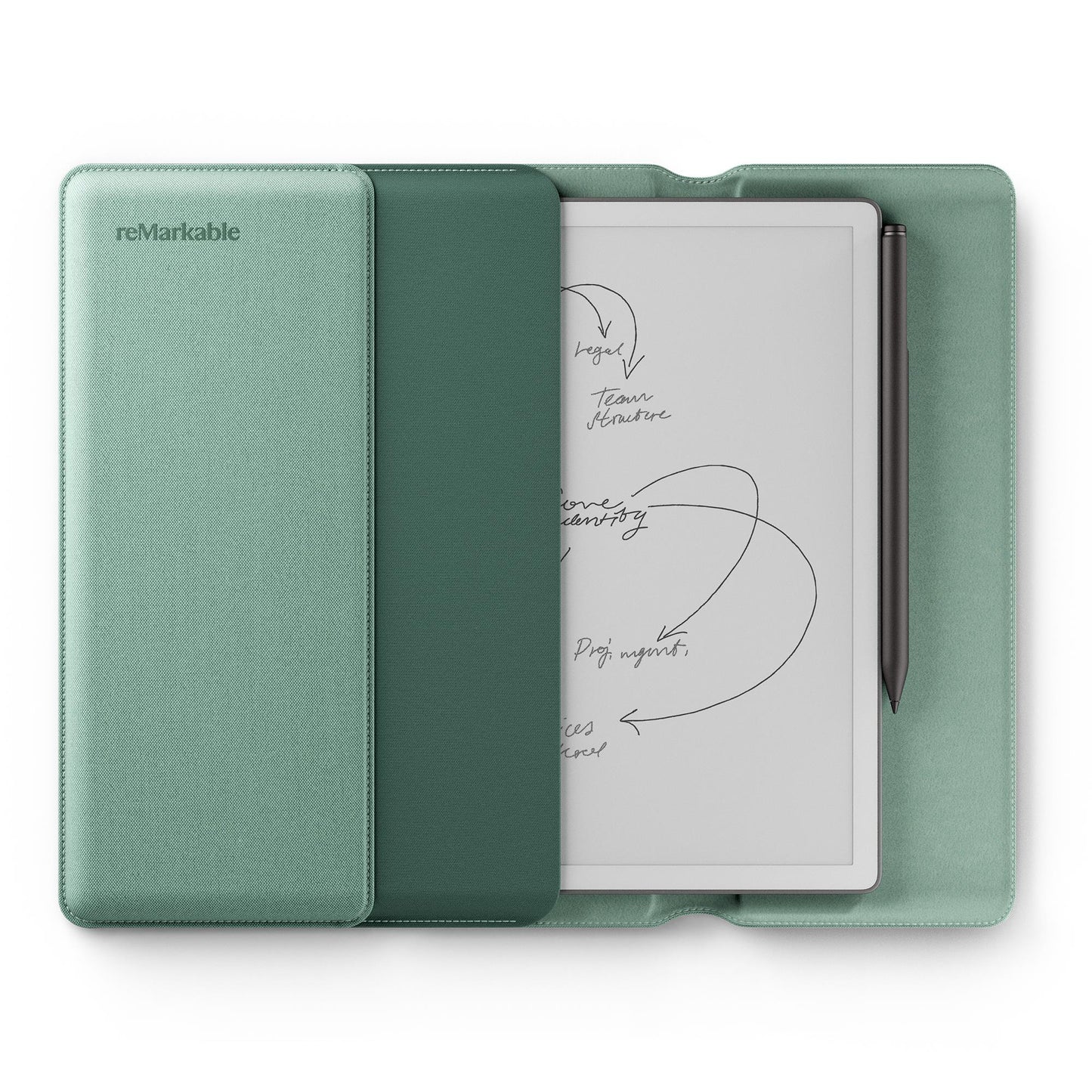 reMarkable Paper Pure with Marker Plus and Sleeve Folio Polymerweave (Mist Green)