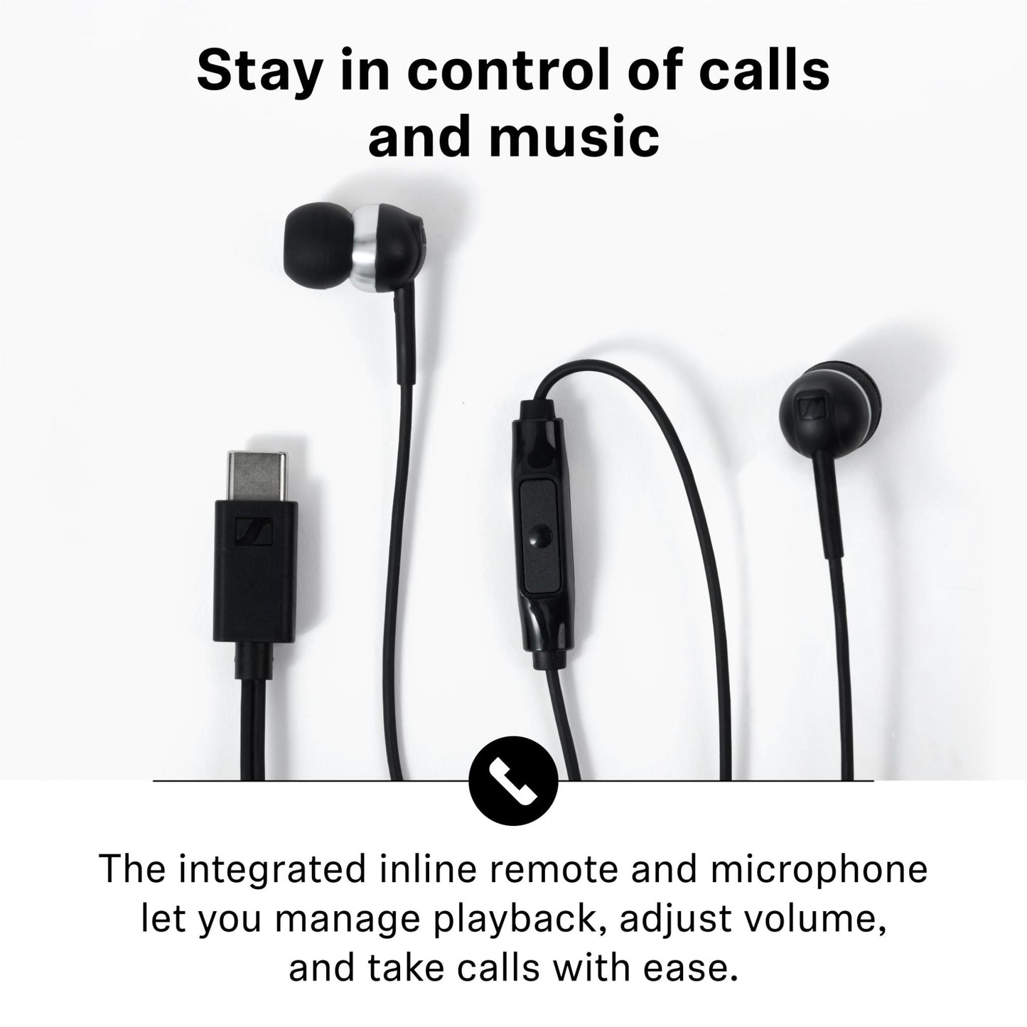 Sennheiser CX 80U Wired USB-C In-Ear Headphones (Black)