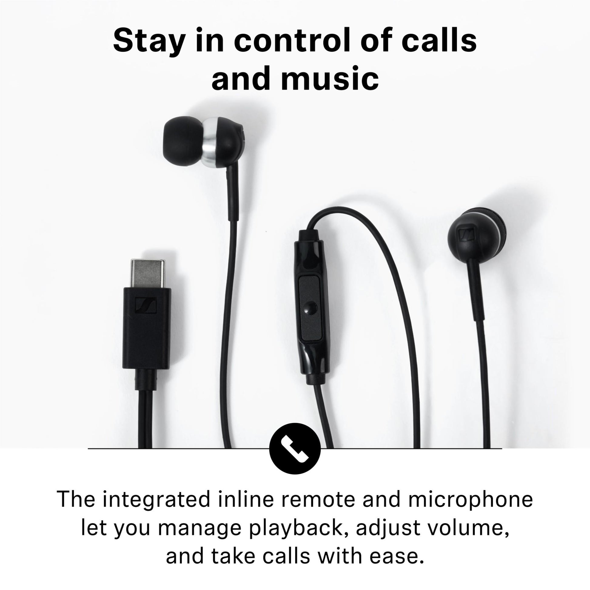Sennheiser CX 80U Wired USB-C In-Ear Headphones (Black)