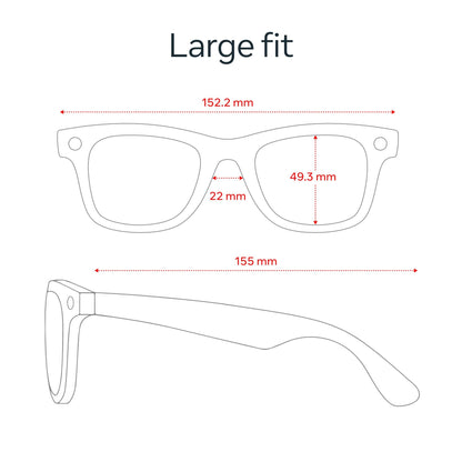 Ray-Ban | Meta Wayfarer Large Gen 2 AI Glasses (Matte Black/Clear)