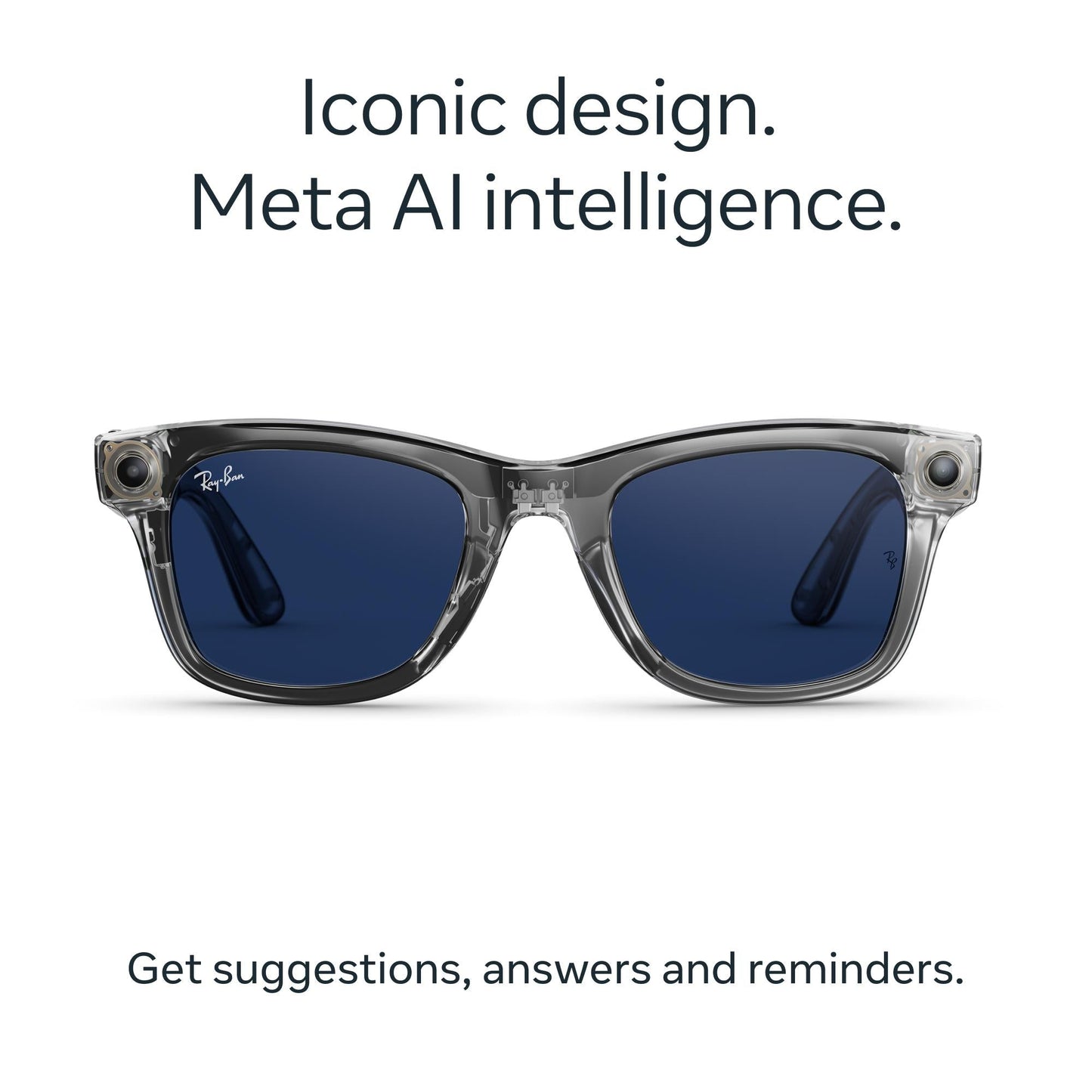 Ray-Ban | Meta Wayfarer Gen 2 AI Glasses (Shiny Transparent Grey/Transitions Sapphire)