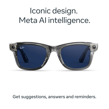 Ray-Ban | Meta Wayfarer Gen 2 AI Glasses (Shiny Transparent Grey/Transitions Sapphire)
