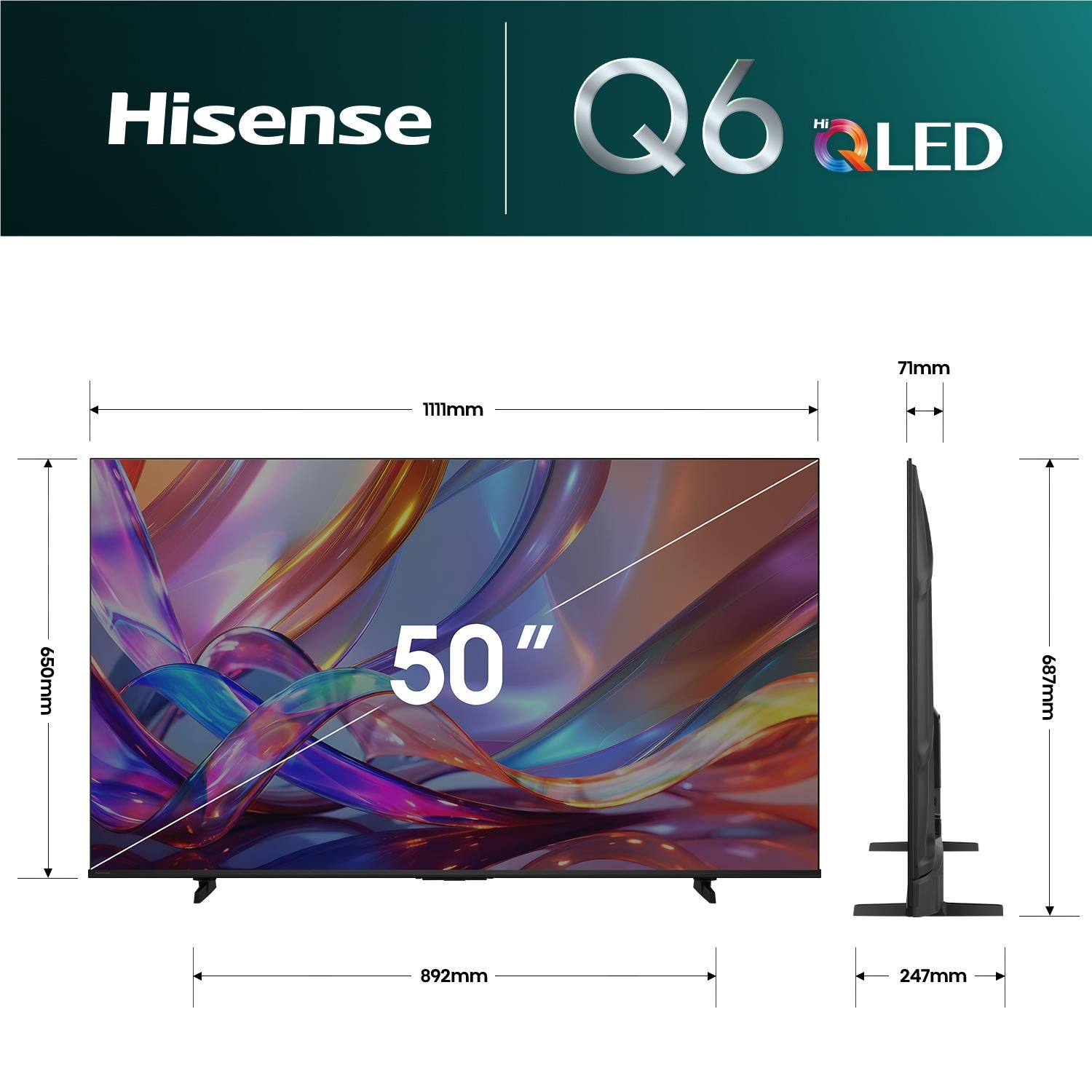 Hisense 50" Q6SAU 4K Hi-QLED Smart TV [2026]