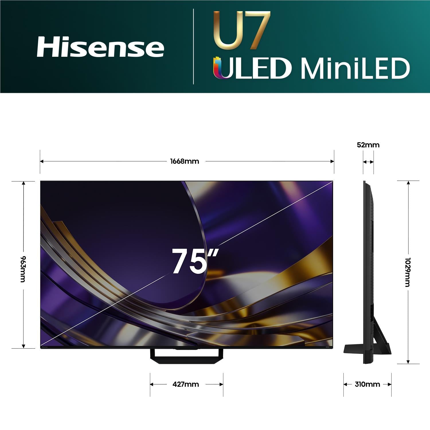 Hisense 75" U7SAU Mini LED Hi-QLED 4K Smart AI TV [2026]