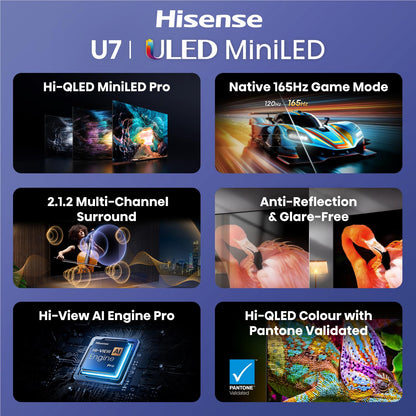 Hisense 85" U7SAU Mini LED Hi-QLED 4K Smart AI TV [2026]