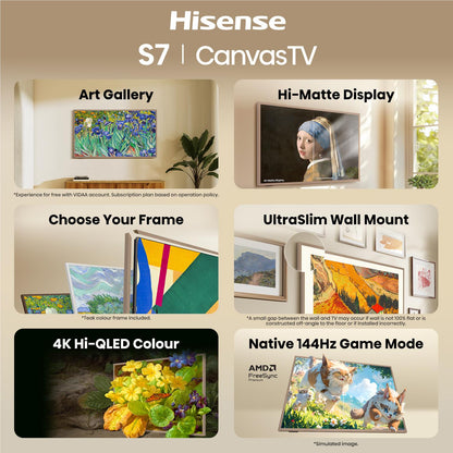Hisense 75'' S7SAU 4K Hi-QLED CanvasTV [2026]